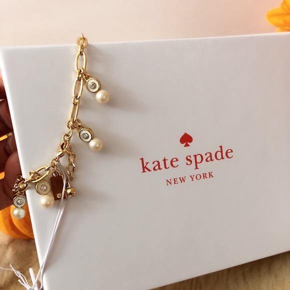 💖NWT Kate Spade Pearly Charm Crystal Bracelet - Picture 6 of 6
